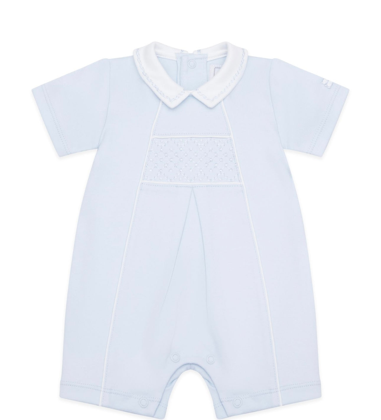 Emile et rose baby blue embroidered cotton romper