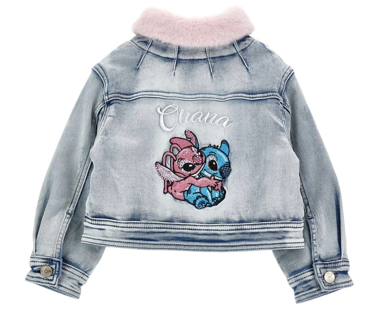 Monnalisa stitch x angel denim 3 piece set