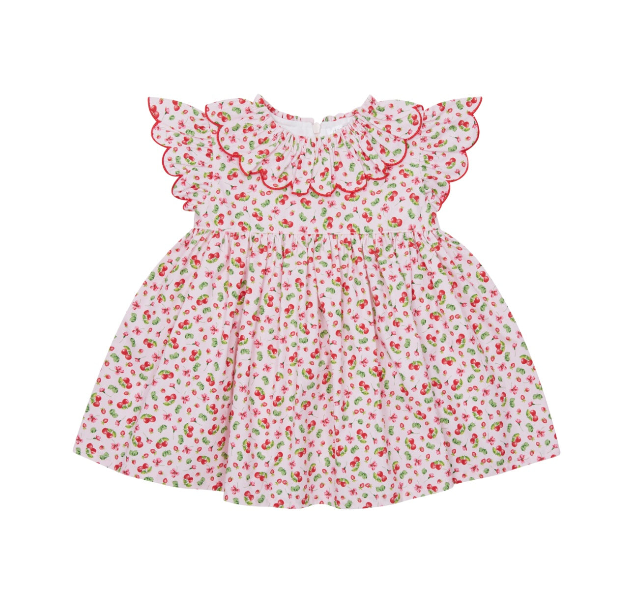 Deolinda girls pink & red cherries dress