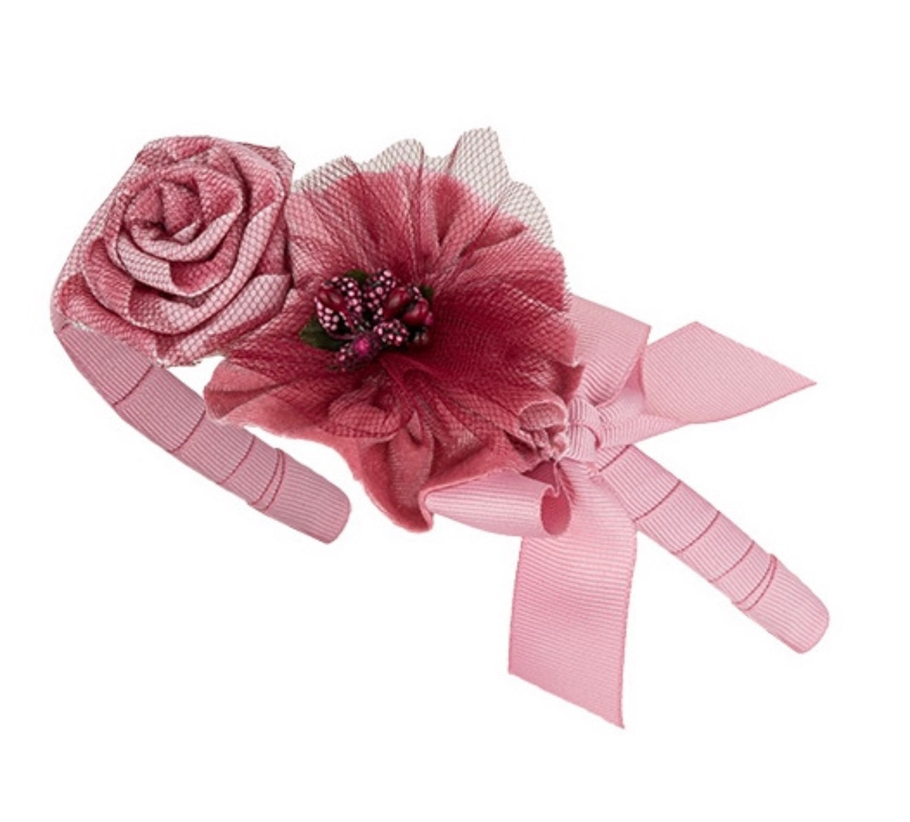 Daga pink & burgundy floral headband