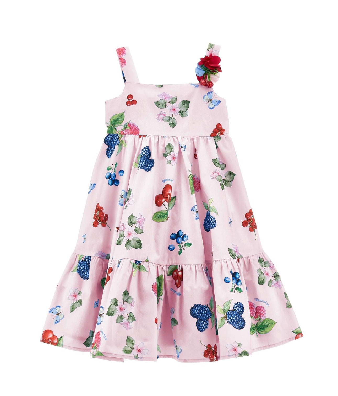 pink fruity cotton dress
