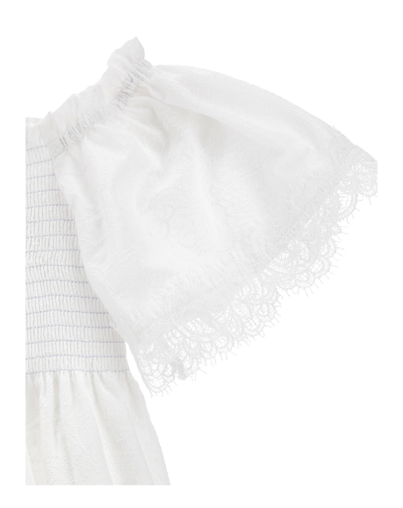 Ermanno Scervino white lace smock summer dress