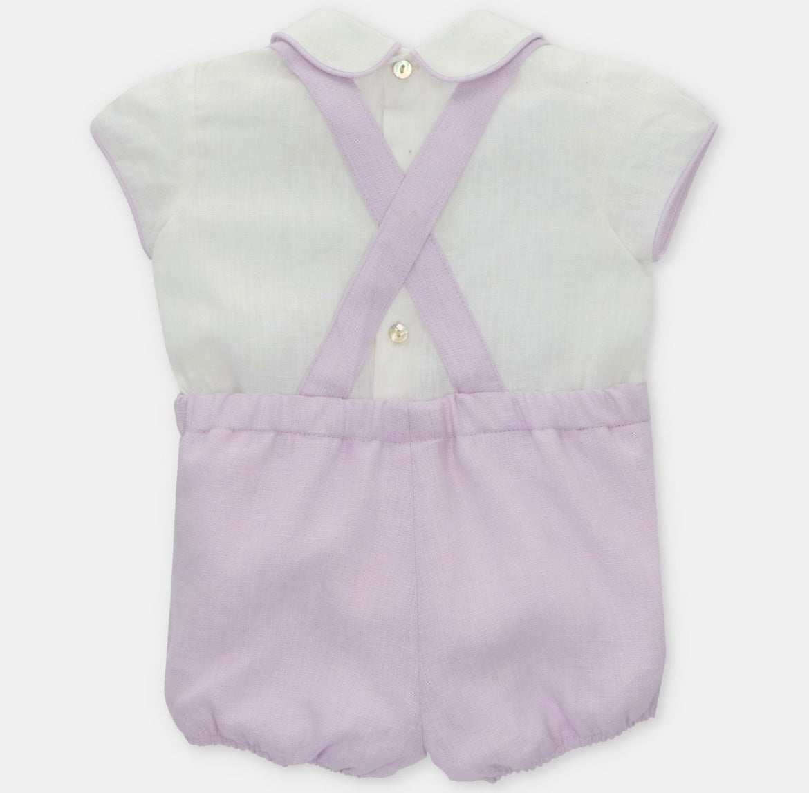 Martin aranda lilac linen shirt & dungaree short set