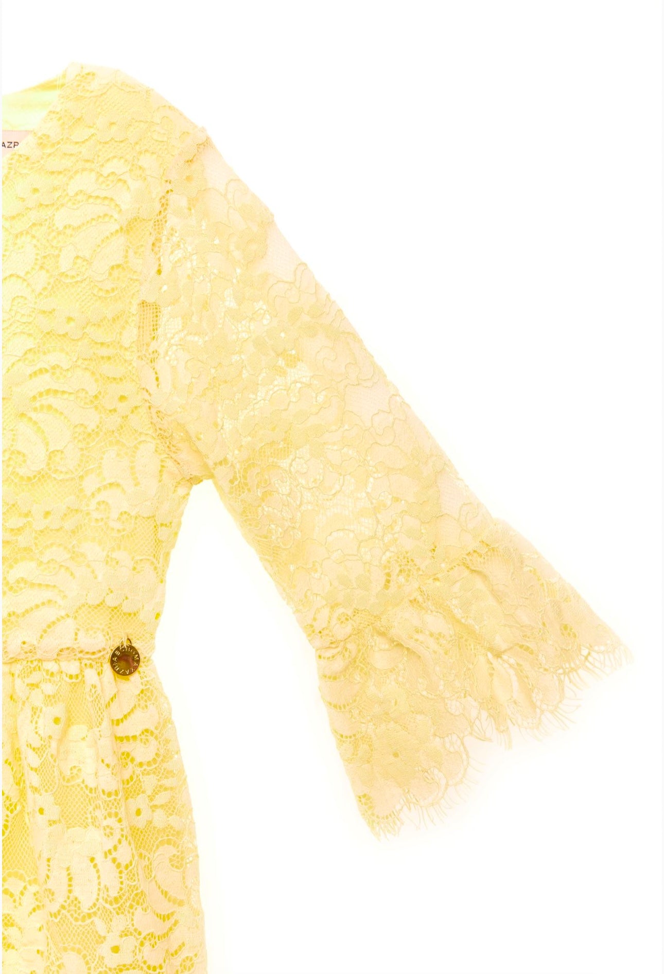 BCBGMAXAZARIA girls yellow lace frilled summer dress