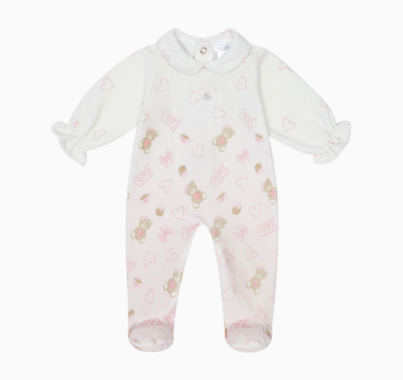 Deolinda velour teddy bear babygrow