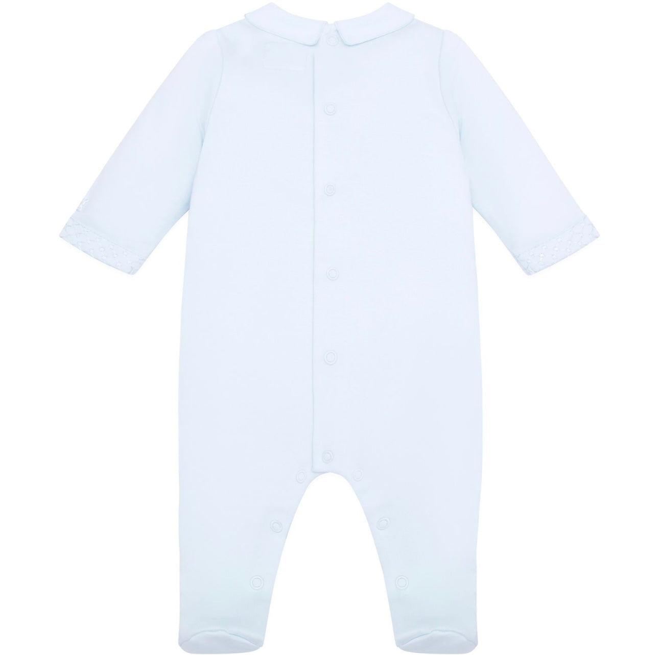 Emile et rose baby blue embroidered babygrow