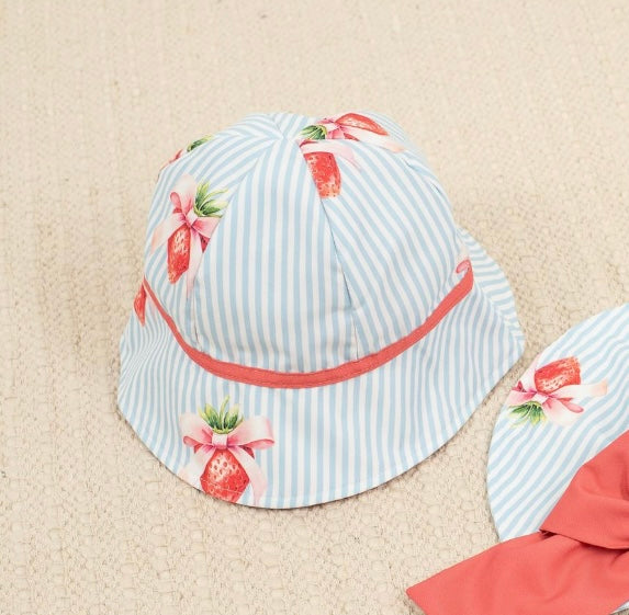PRE ORDER - meia pata strawberry stripe panama sunhat