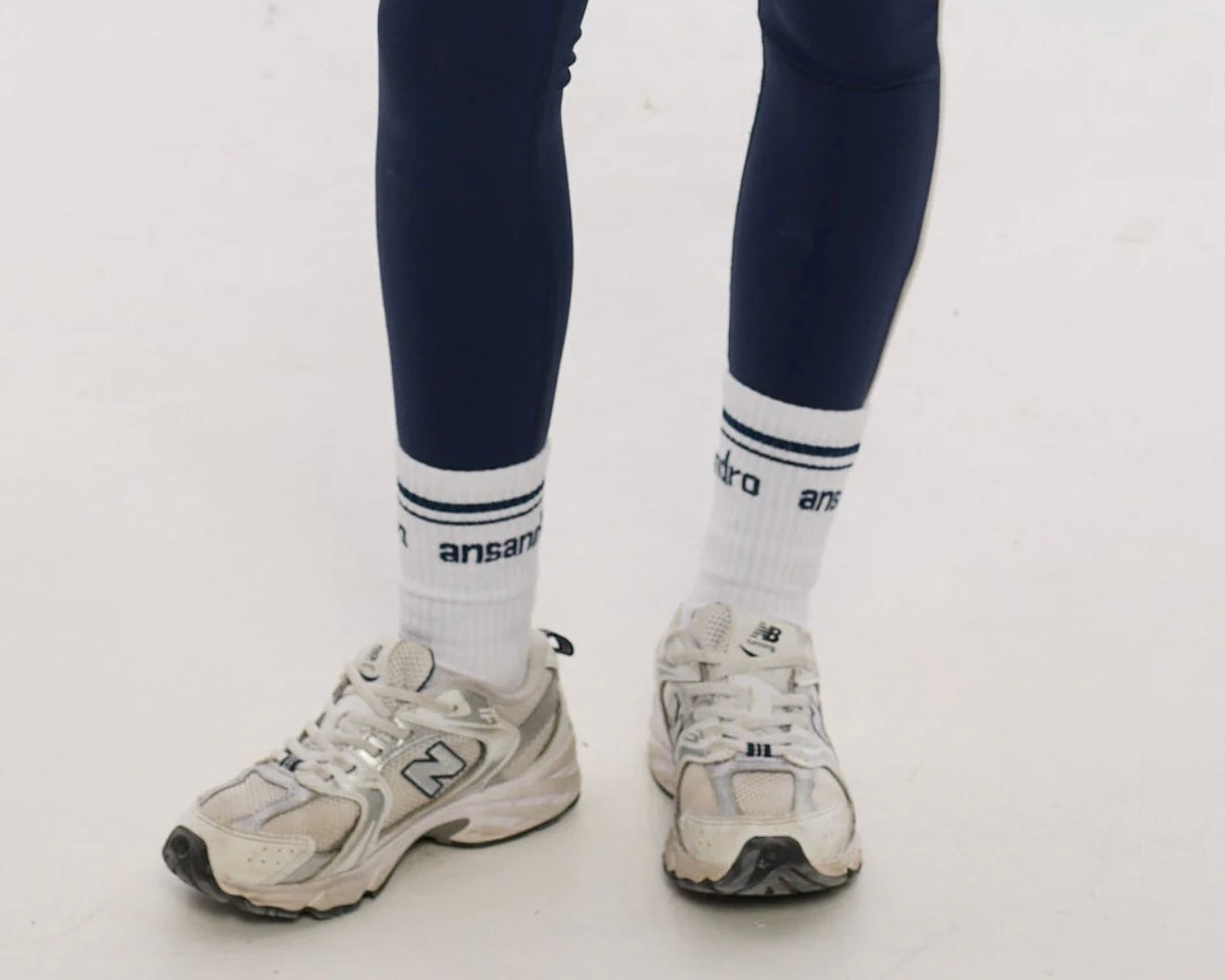 Ansandro navy half-crew socks