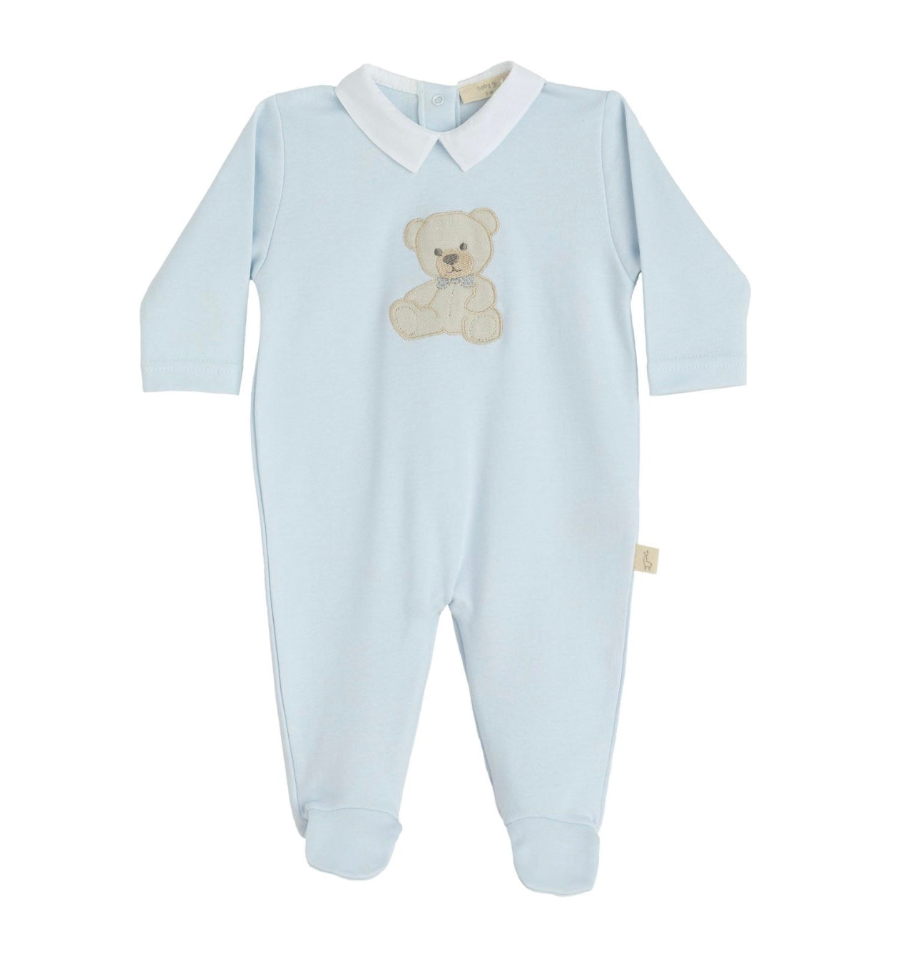Baby Gi blue teddy bear cotton babygrow