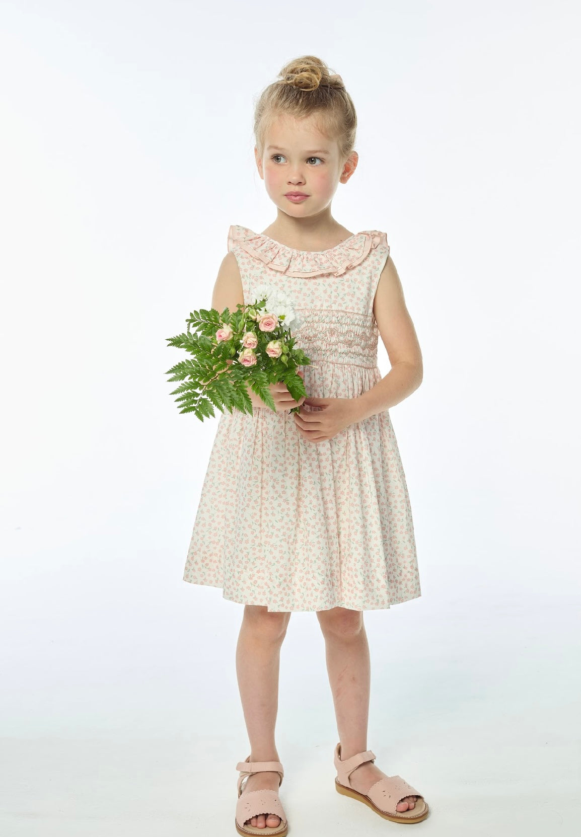 Kidiwi pink floral ‘Melina’ smocked dress