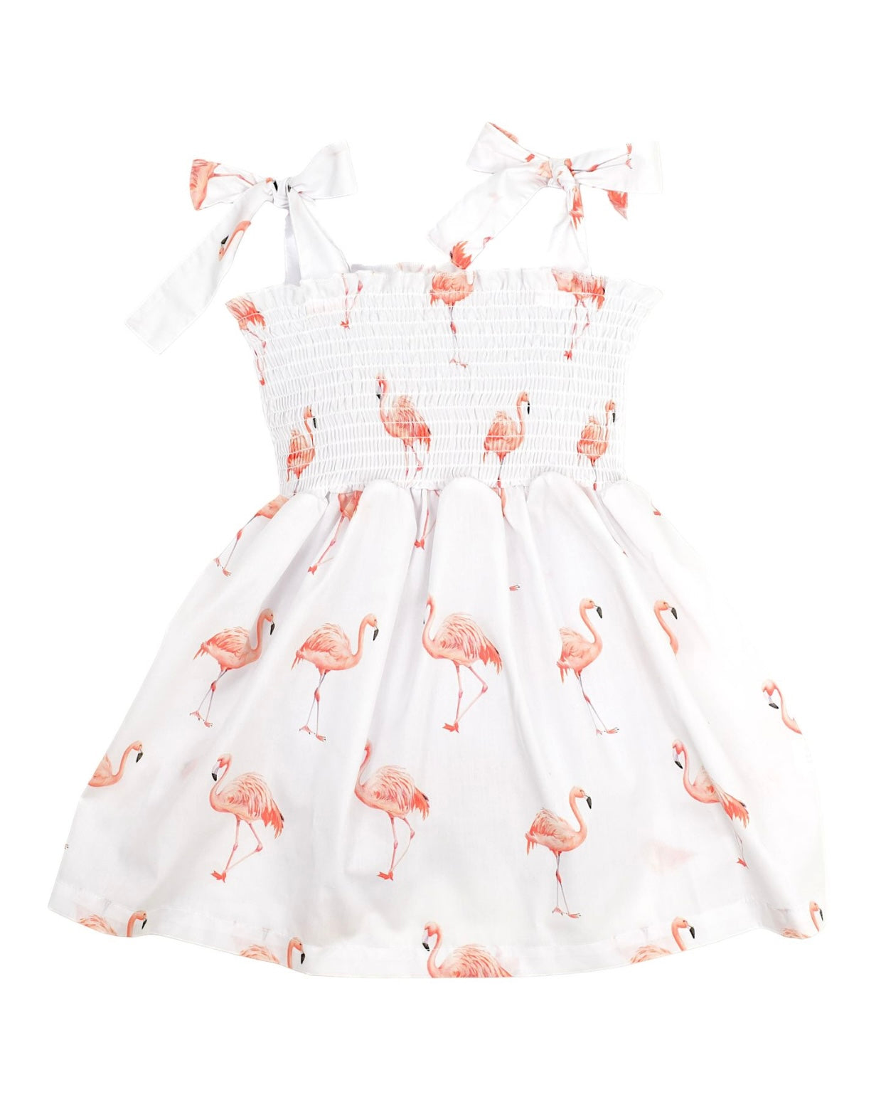 PRE ORDER - Meia pata flamingo stretch smocked beach dress