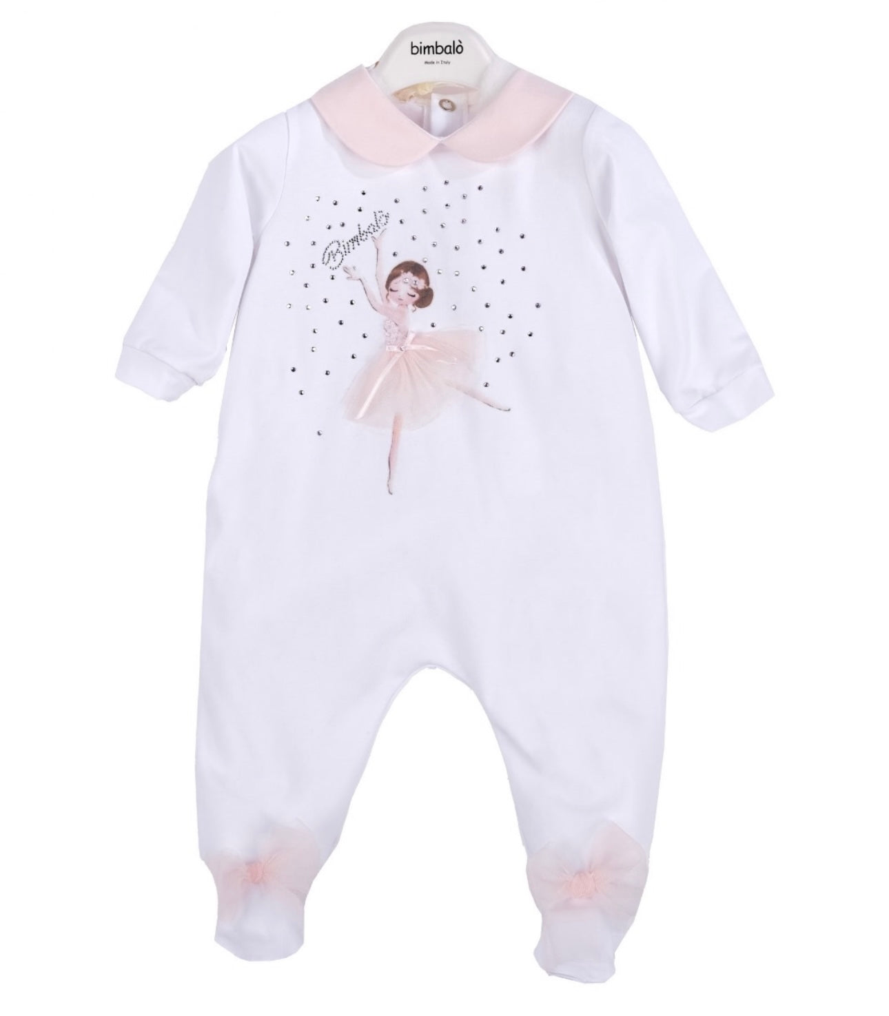 Bimbalo white cotton ballerina babygrow