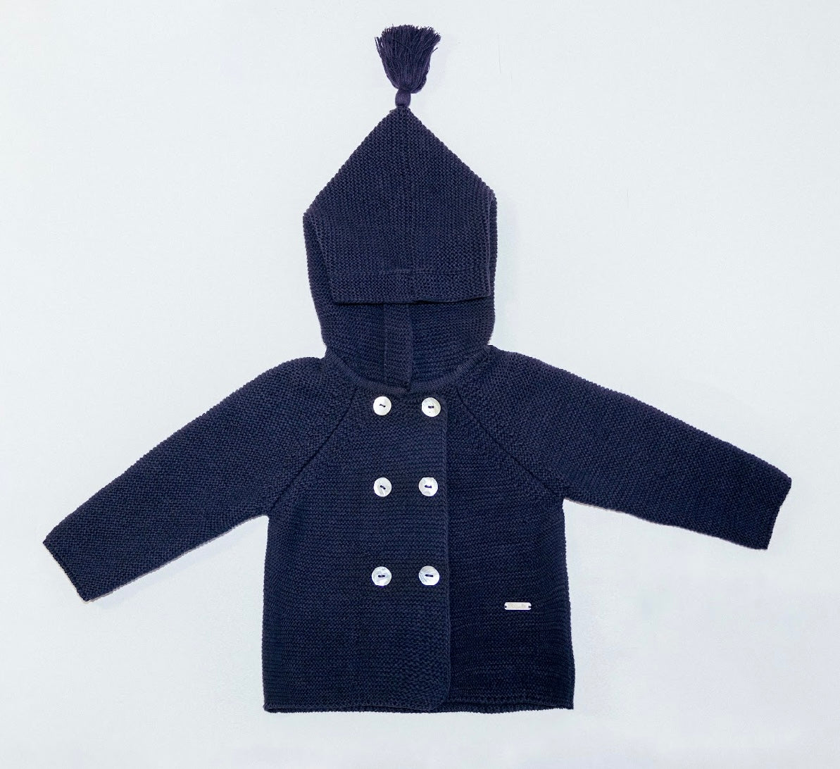 Rigola navy blue knit hooded cardigan