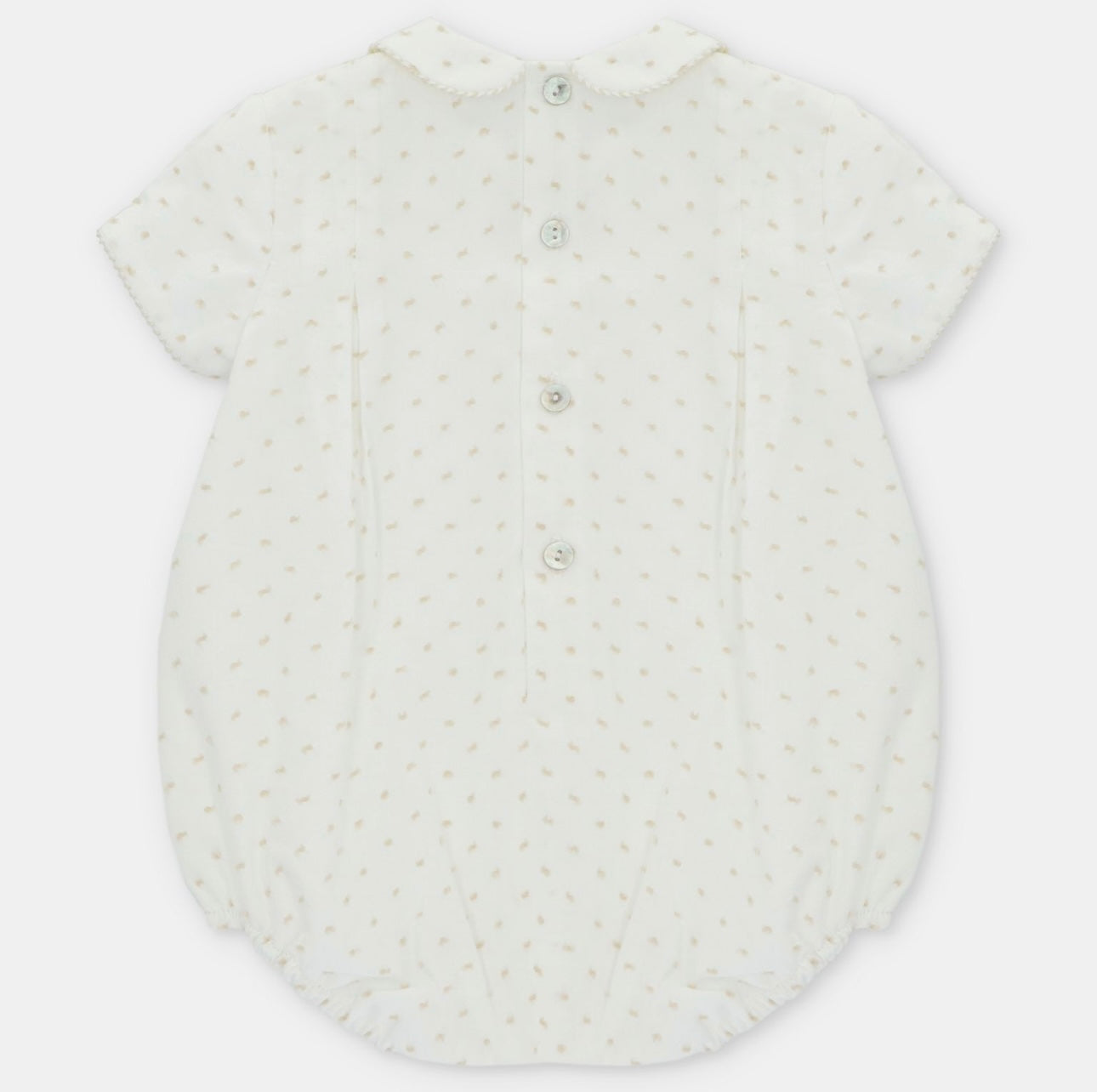 Martin Aranda ivory & beige cotton dotted romper