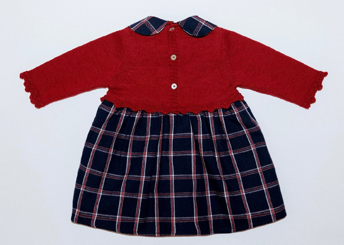Rigola red & navy half knit dress