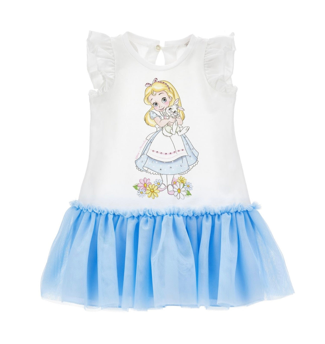 Monnalisa pink & white tulle Alice in wonderland dress