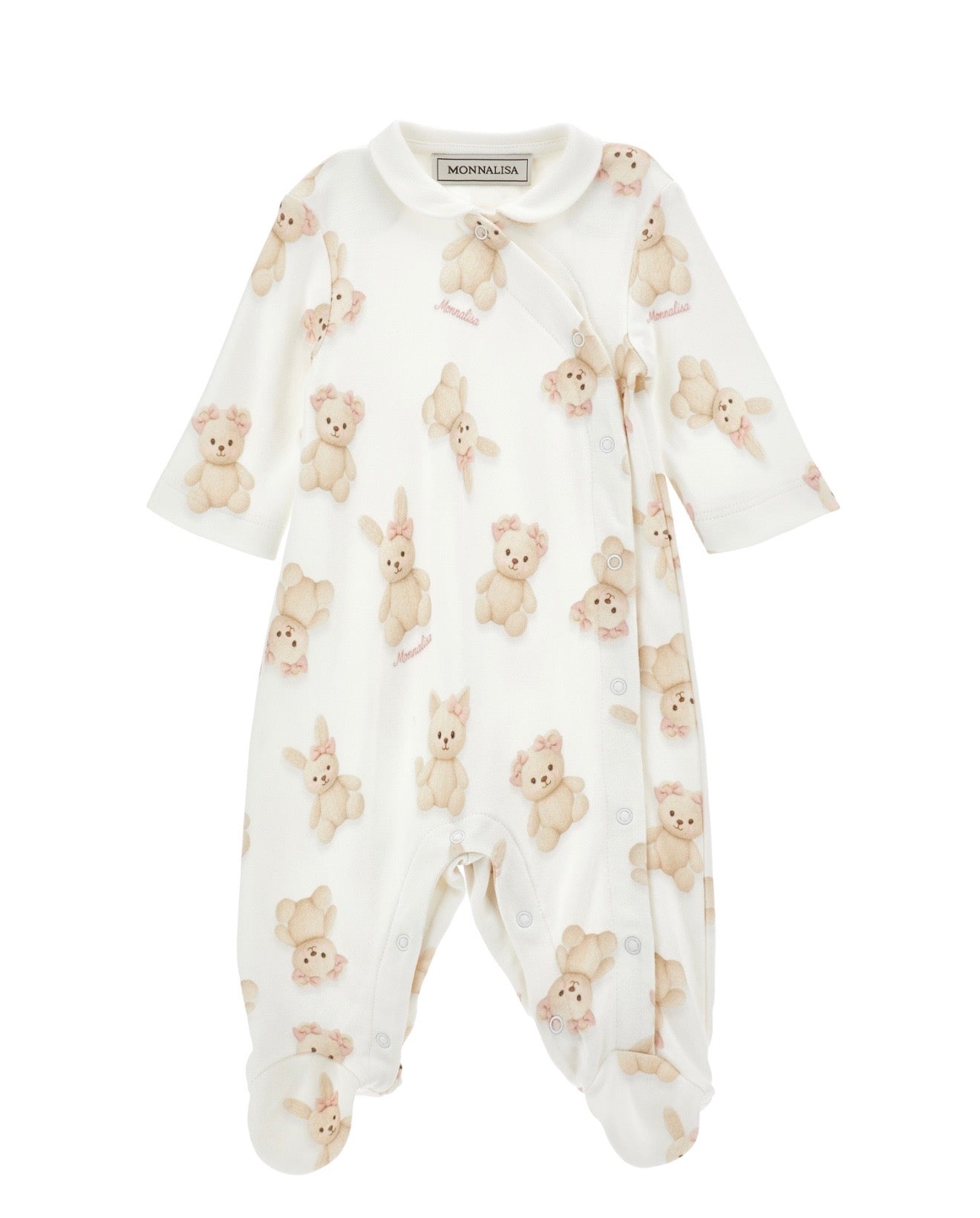 PRE ORDER - Monnalisa girls pink teddy printed babygrow