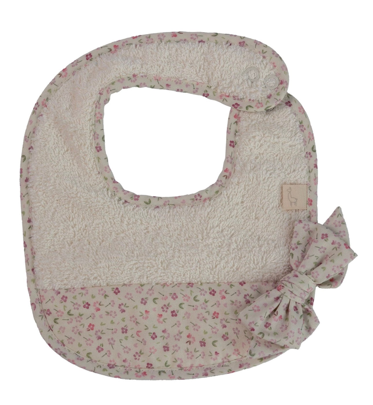 Baby Gi ivory floral bow bib