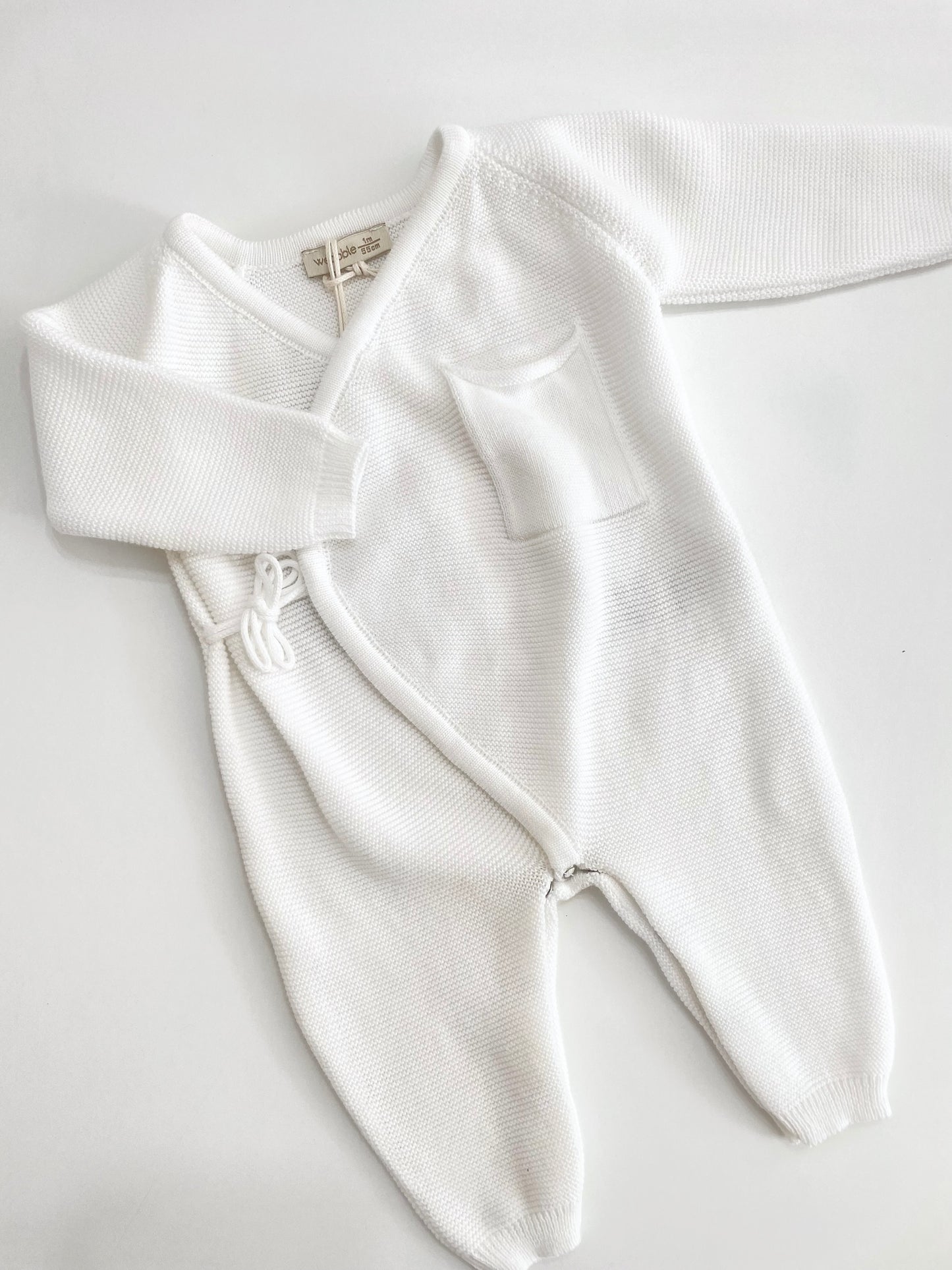 Wedoble organic cotton babygrow in white