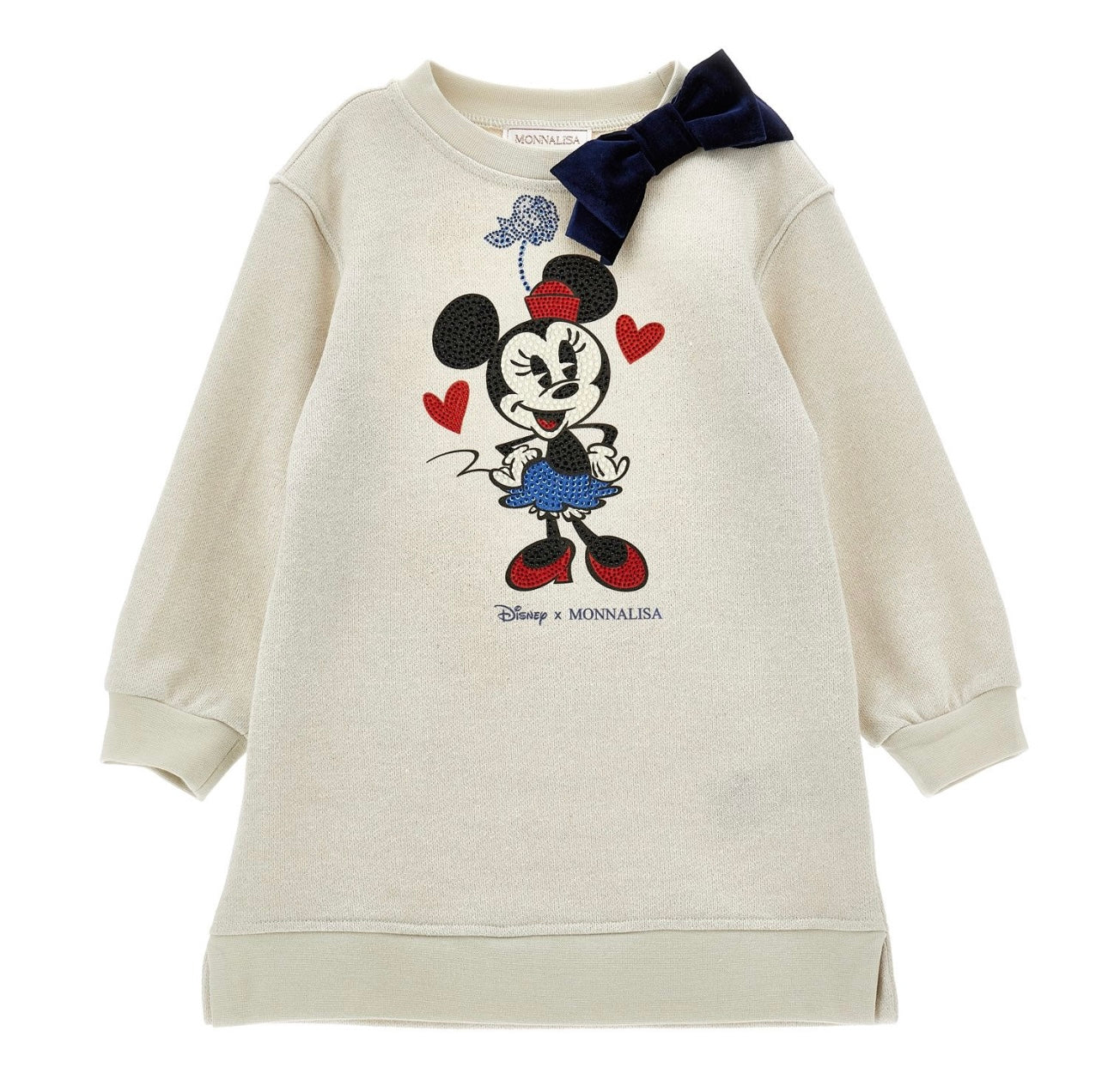 PRE ORDER - Monnalisa beige Minnie Mouse jumper dress