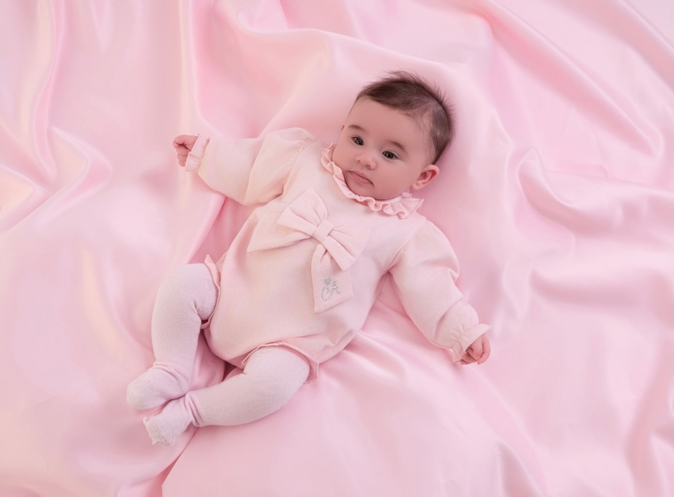 Little A pink bow romper