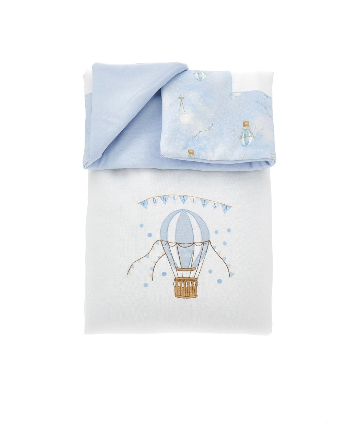 monnalisa blue hot air balloon blanket