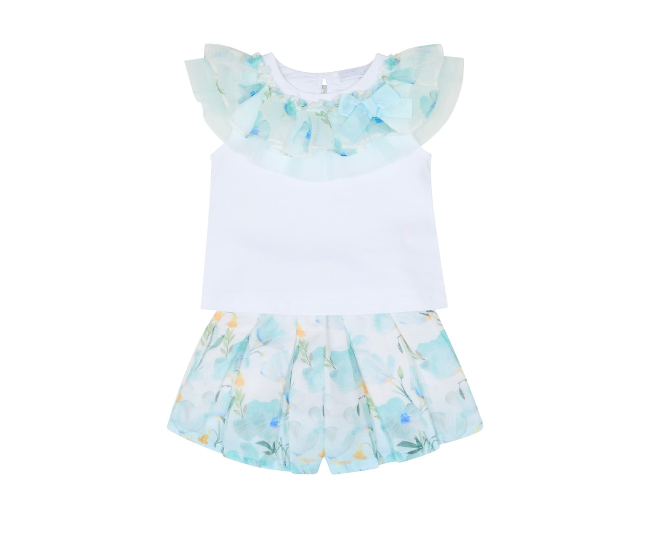 Chic by Deolinda blue floral short & blouse set