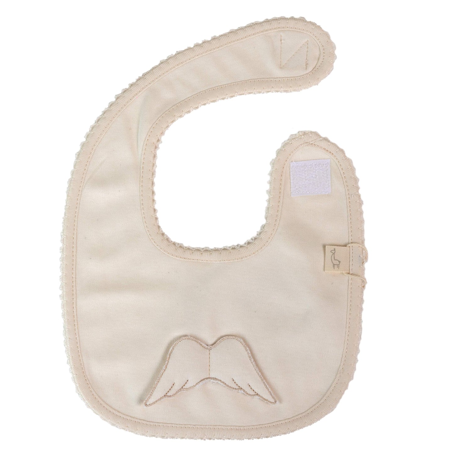 Baby gi angel wing beige cotton bib