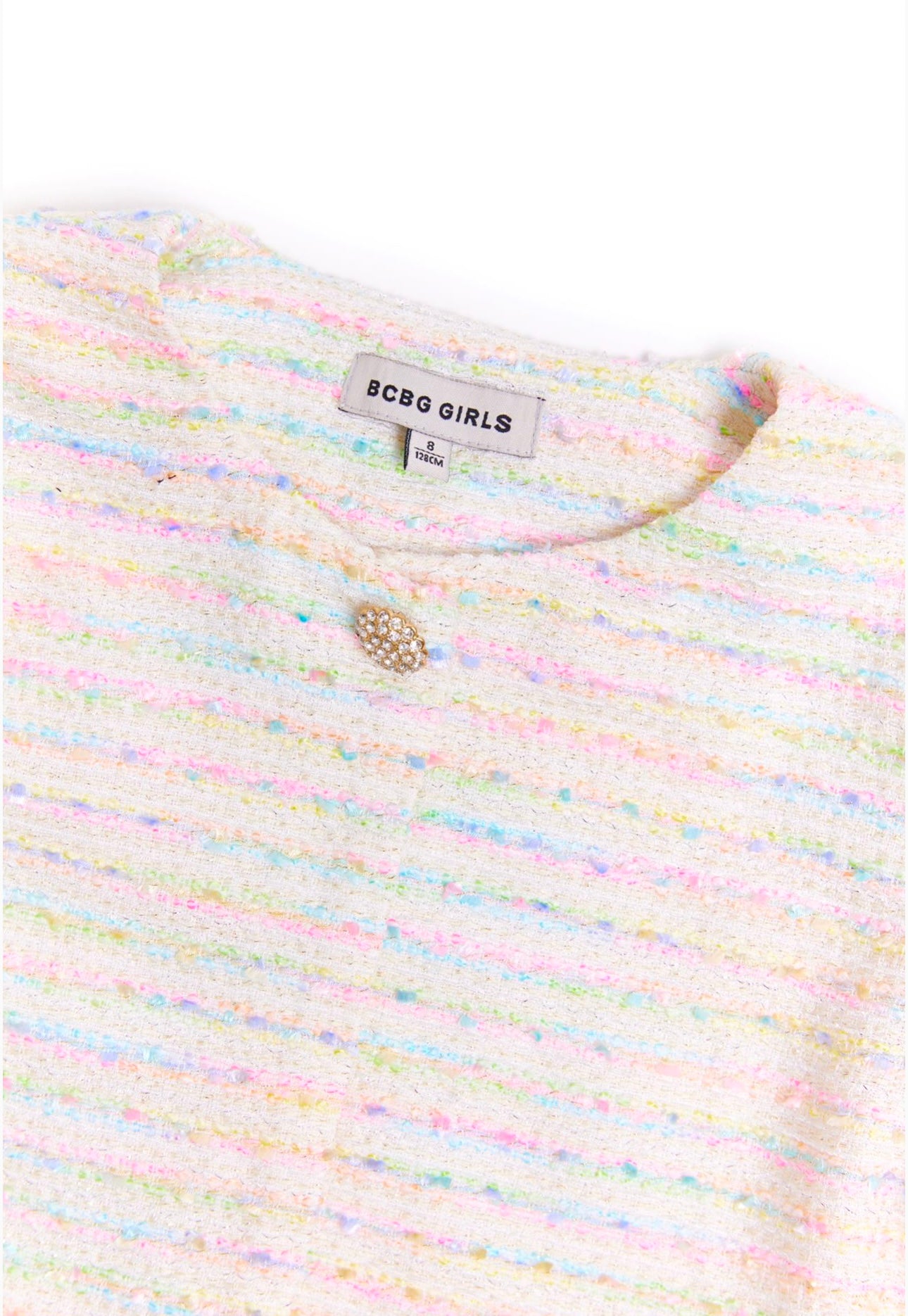 BCBGMAXAZARIA girls multi coloured cream tweed short & jacket set