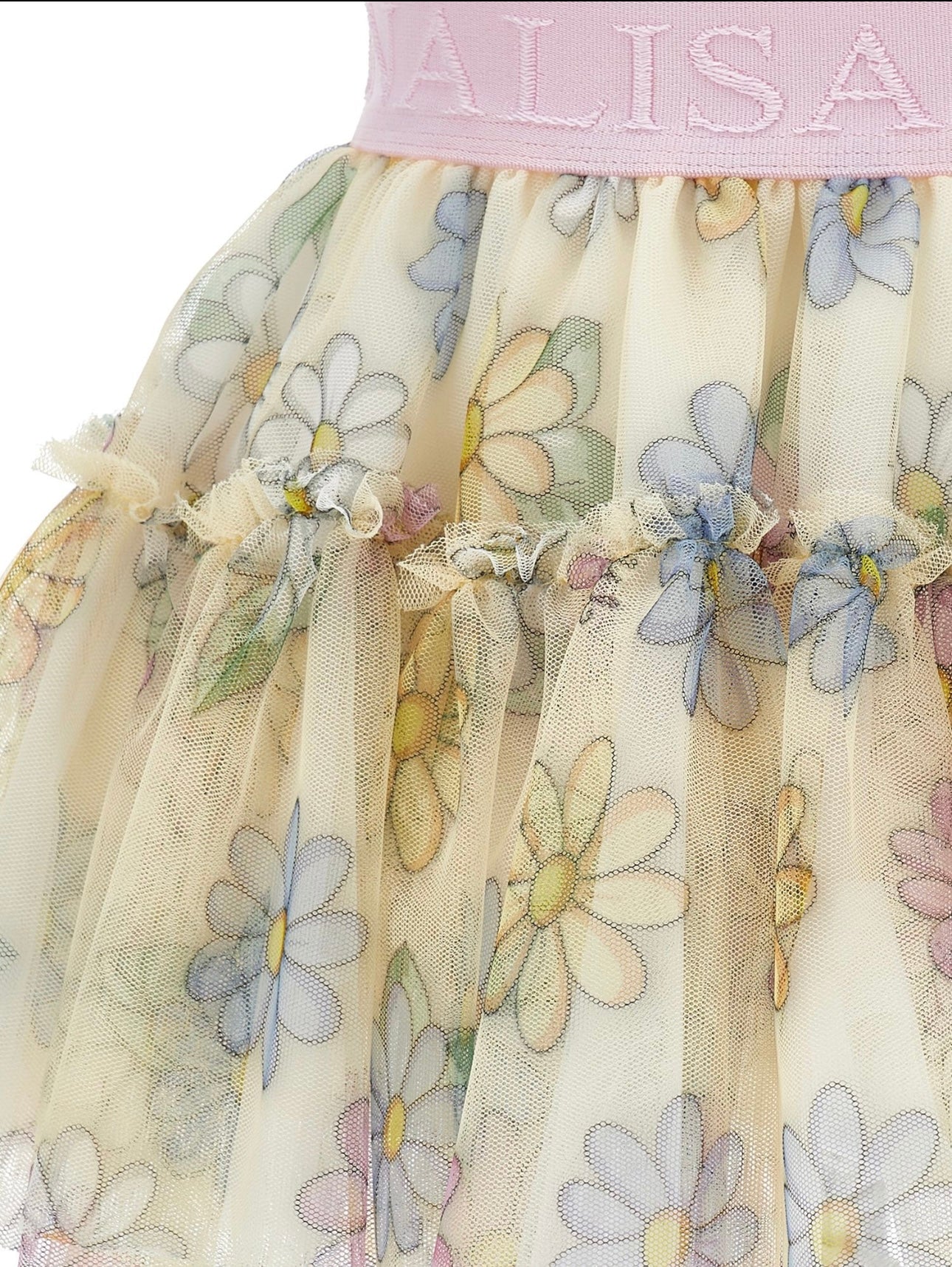 Monnalisa Alice in wonderland yellow tulle skirt set
