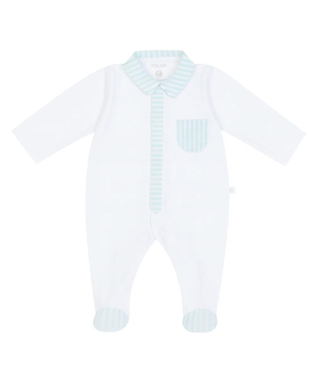 Deolinda mint green striped babygrow