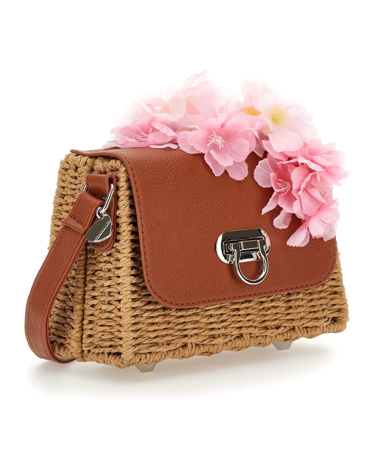 Monnalisa woven straw flower bag