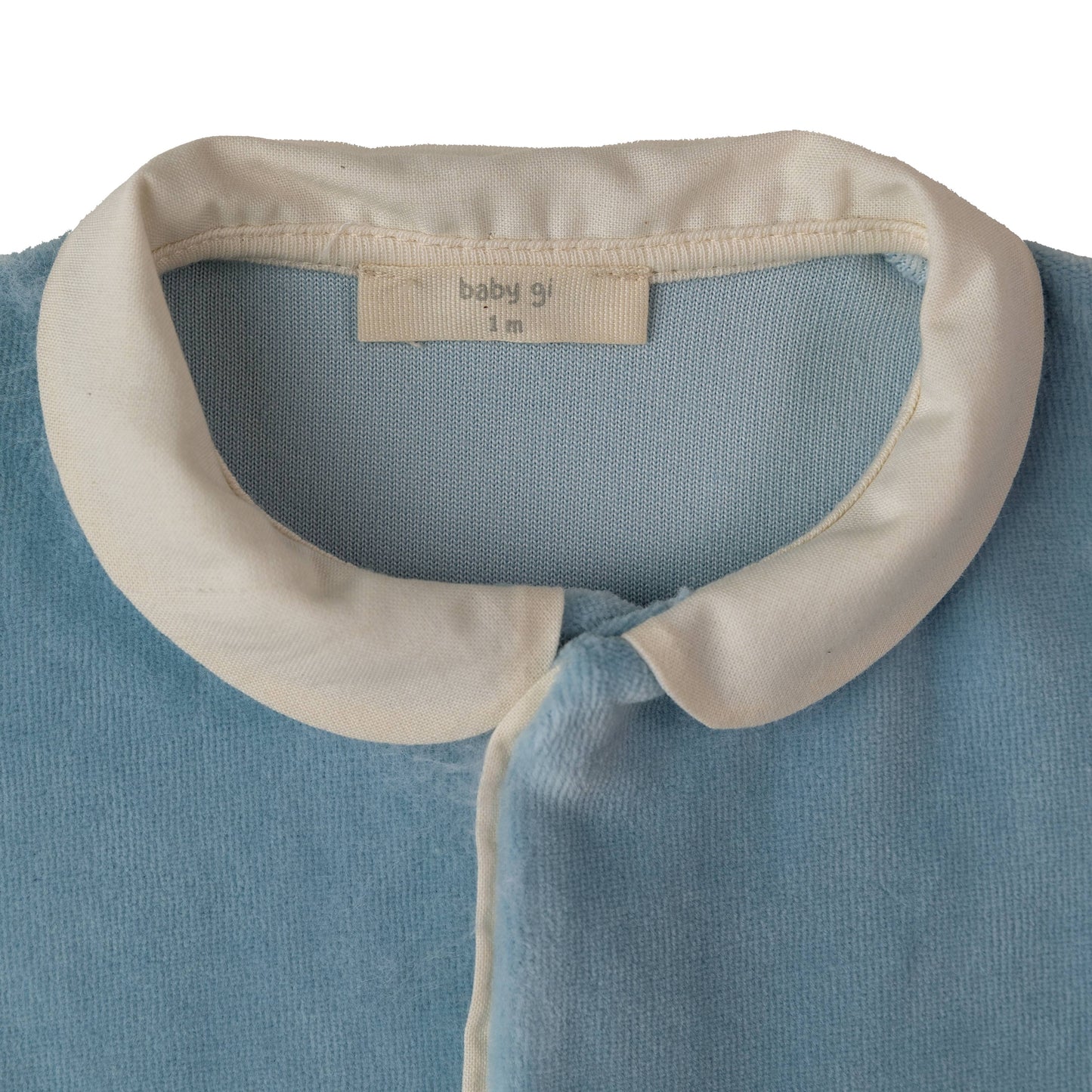 Baby gi stone blue velour angel wing babygow