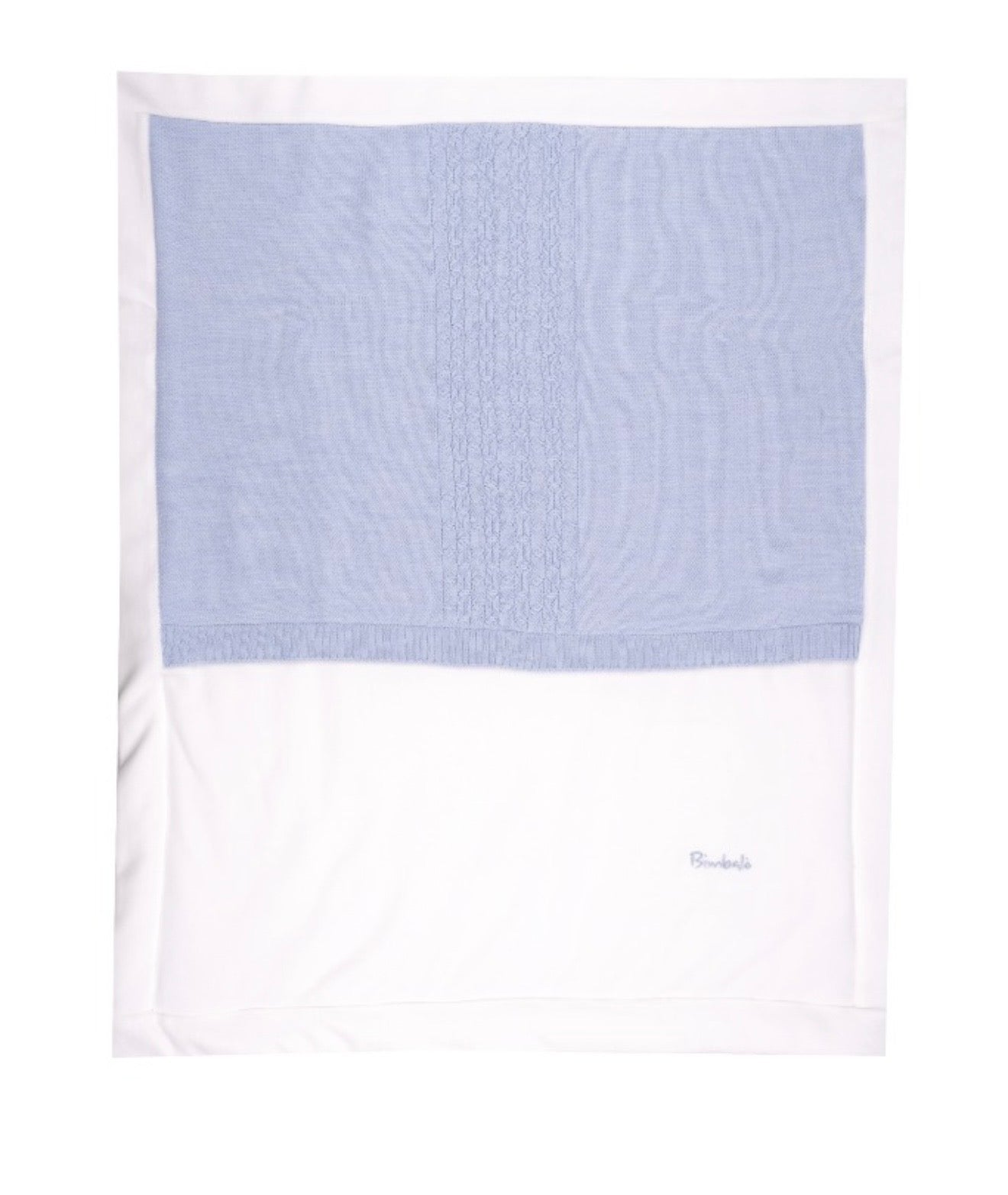 PRE ORDER - Bimbalo blue & white half knit blanket