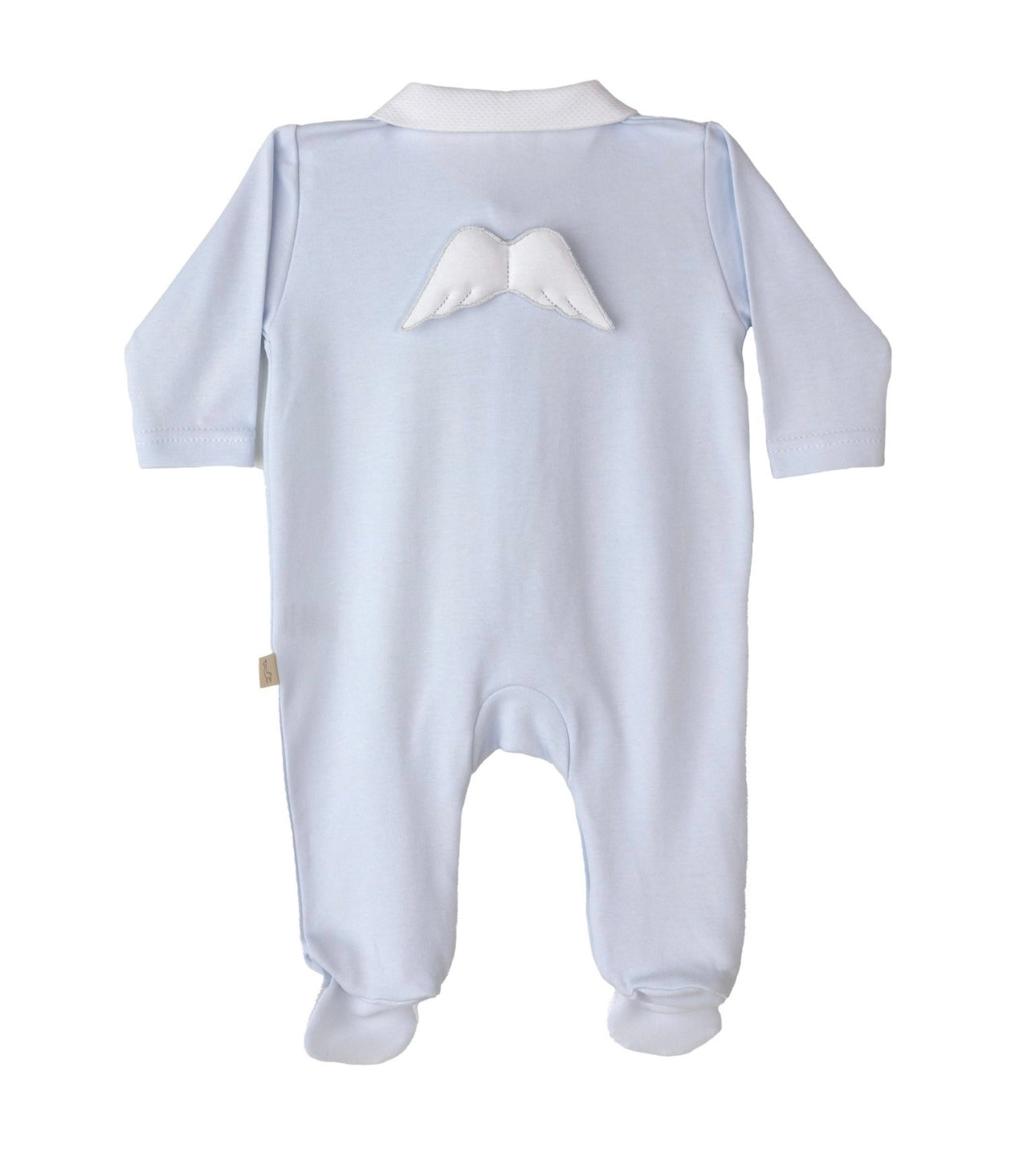 Baby Gi blue cotton angel wing babygrow