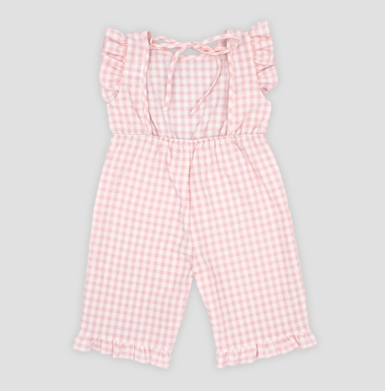 Rapife pink gingham frilled jumpsuit