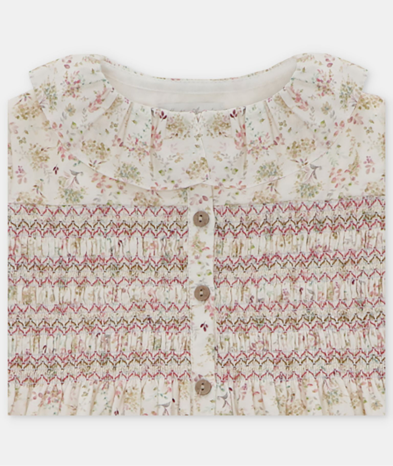 Martin Aranda pink floral smocked dress
