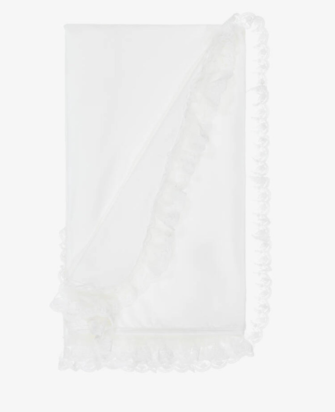 Jamiks ivory lace frilled blanket