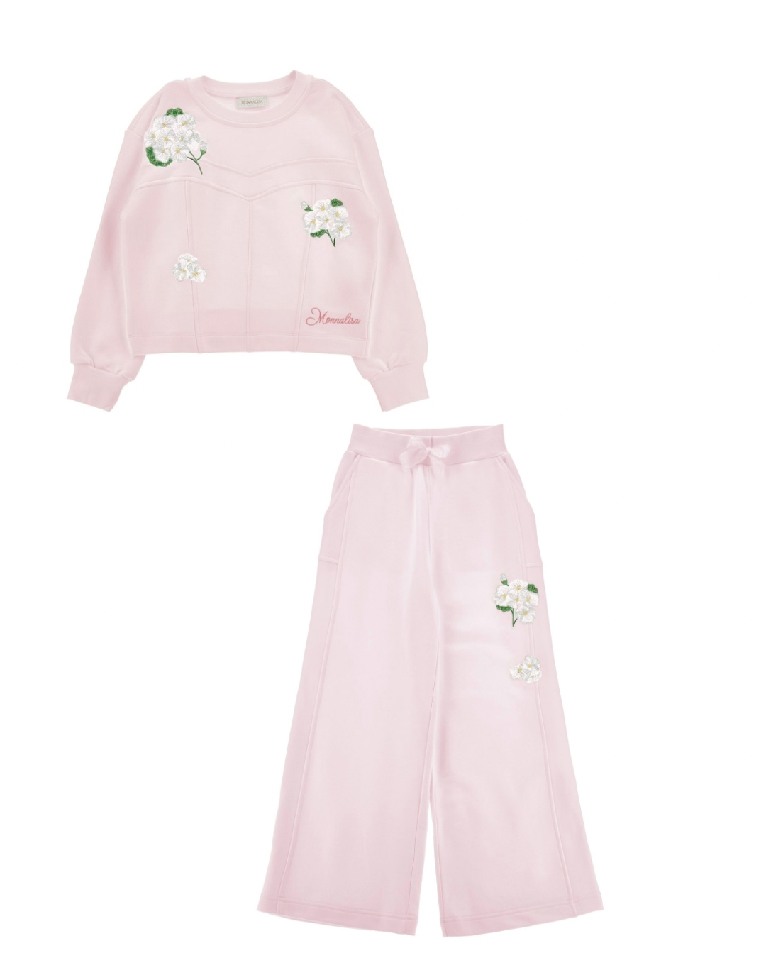 PRE ORDER - monnalisa pink floral flared tracksuit set
