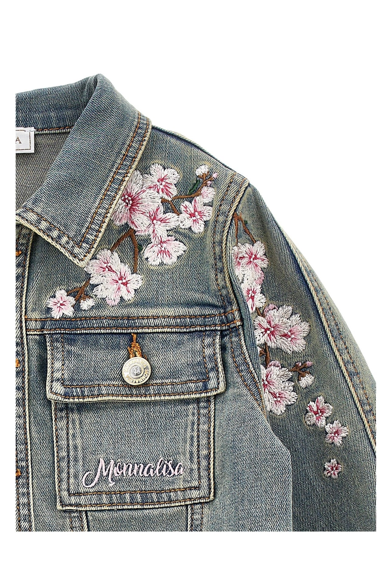 Monnalisa Bambi floral denim jacket