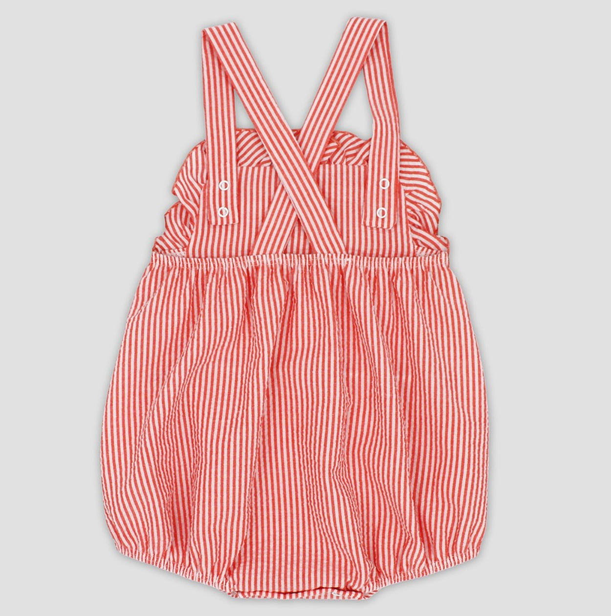 Rapife coral stripe frilled romper