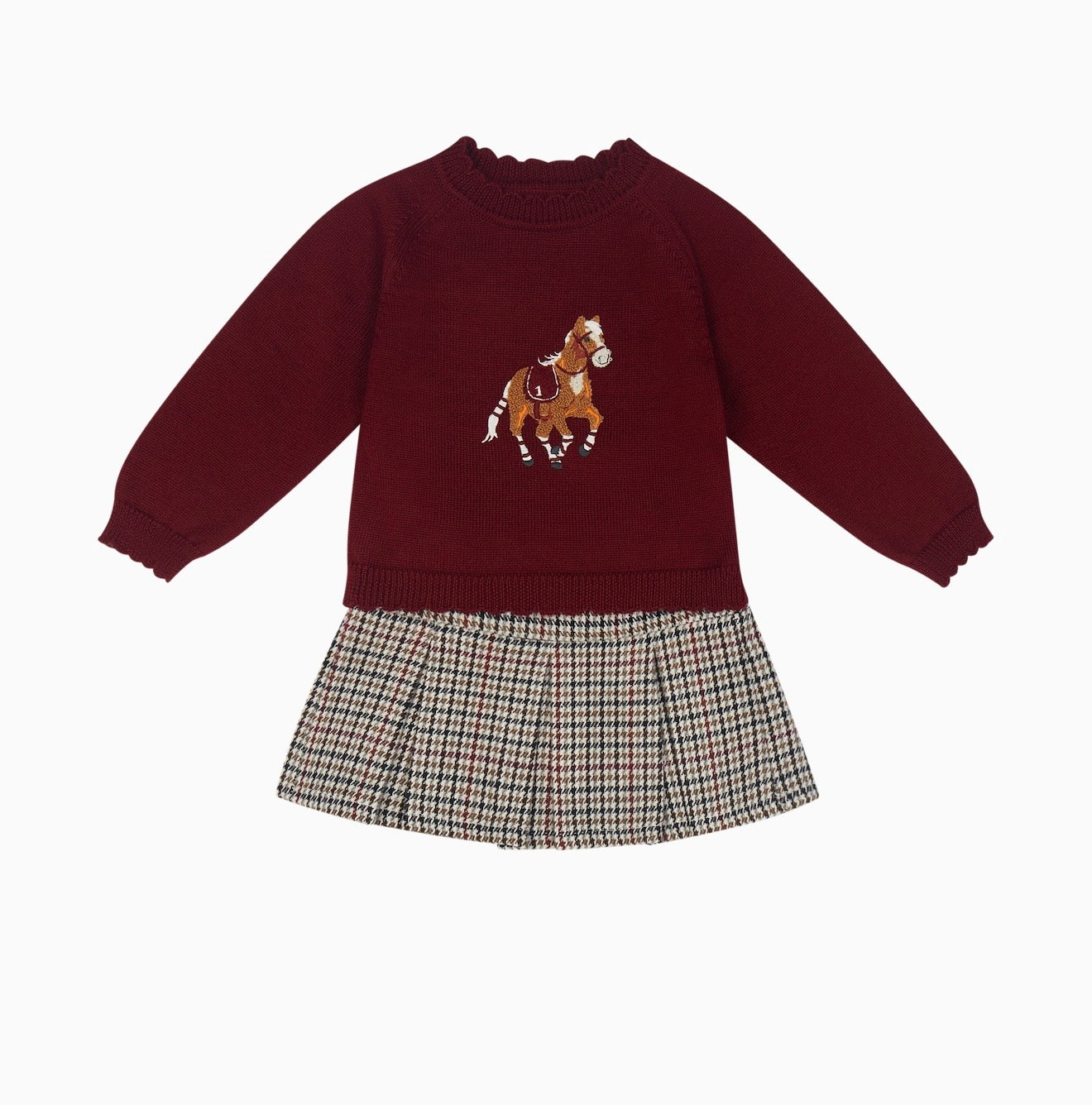 PRE ORDER - Deolinda burgundy horse skirt set