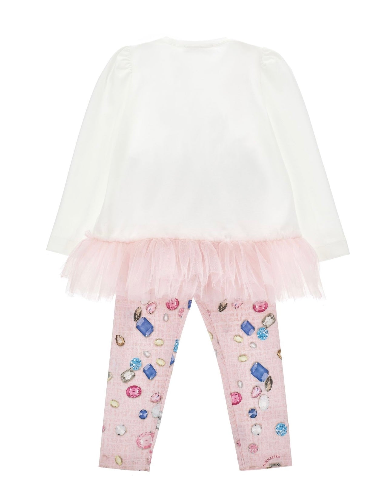 Monnalisa pink diamond tulle legging set