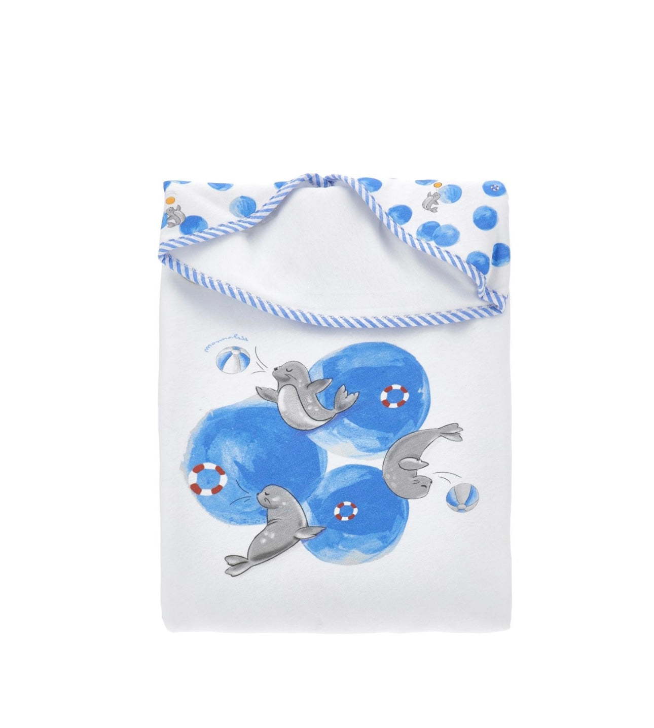 Monnalisa blue & white cotton blanket
