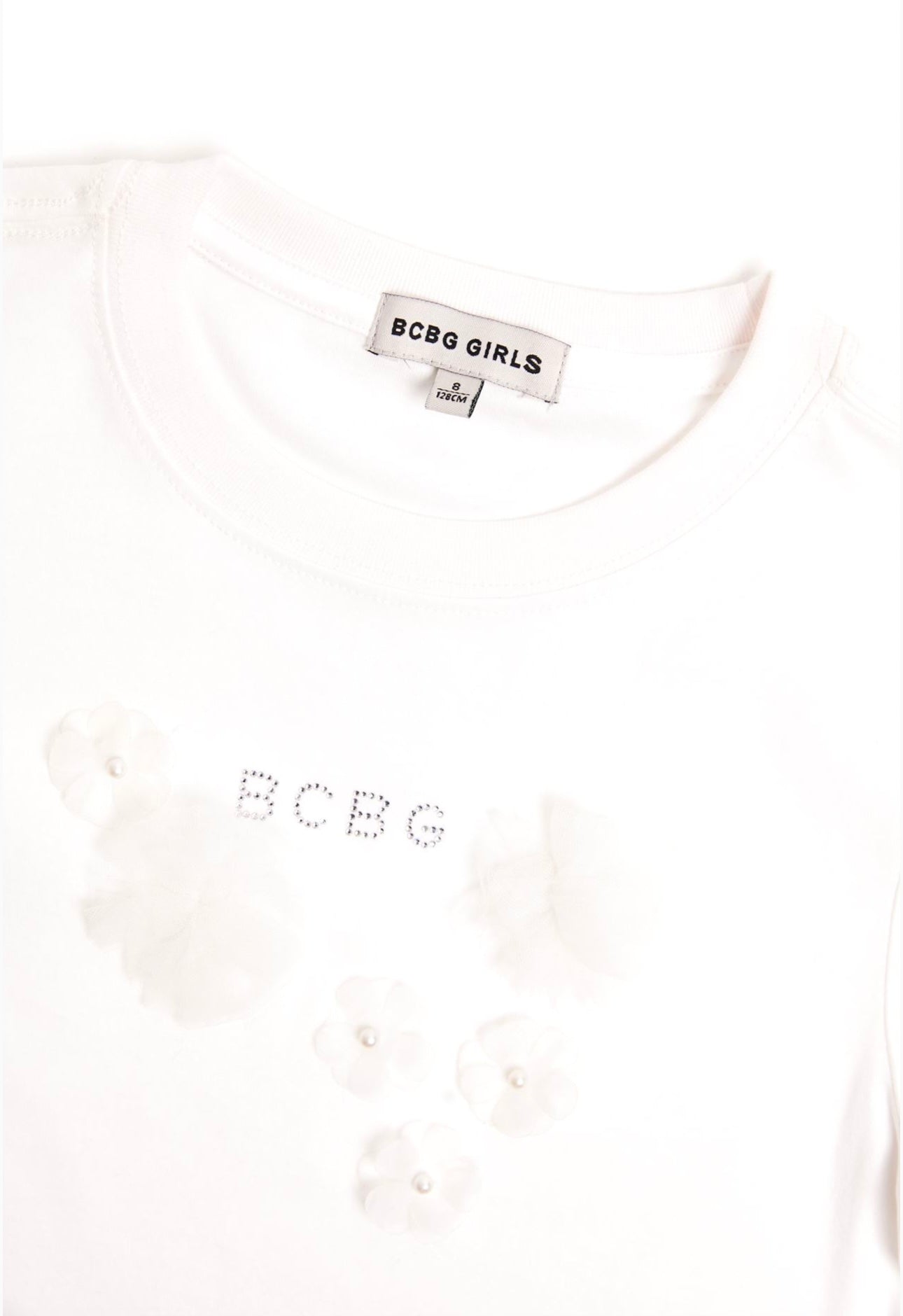 BCBGMAXAZARIA white flower appliqué T-shirt