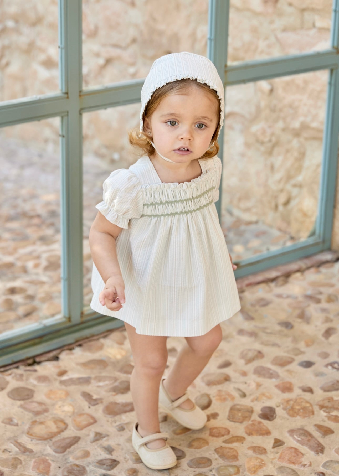 Martin Aranda pistachio cotton stripe dress & pant set