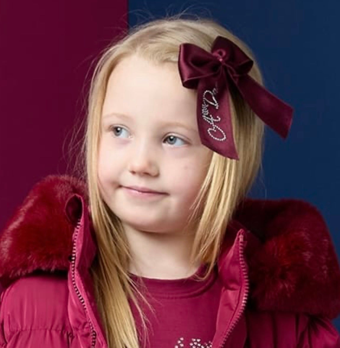 PRE ORDER - Adee Ariah burgundy satin bow clip