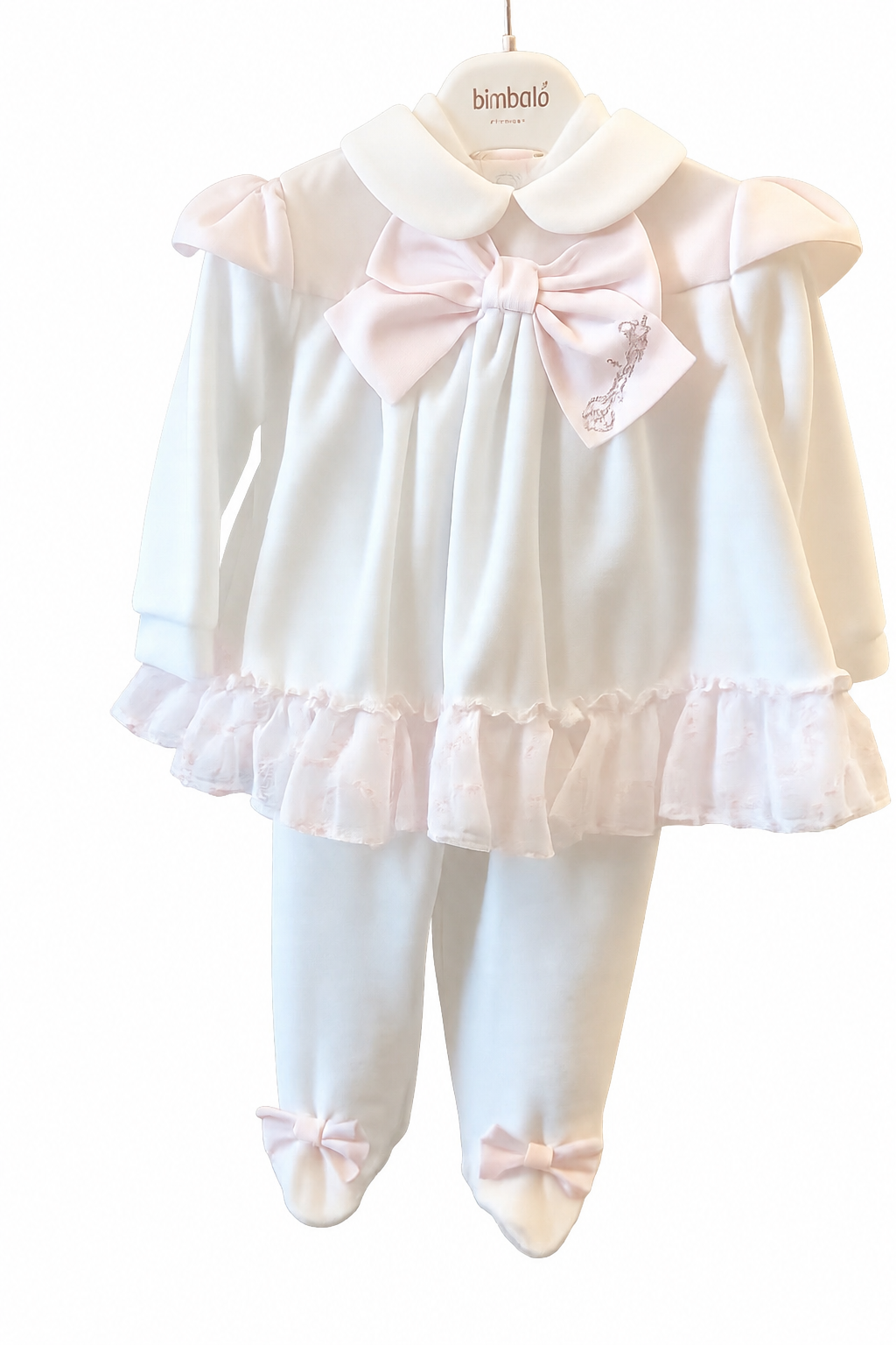 Bimbalo pink patterned bow legging set