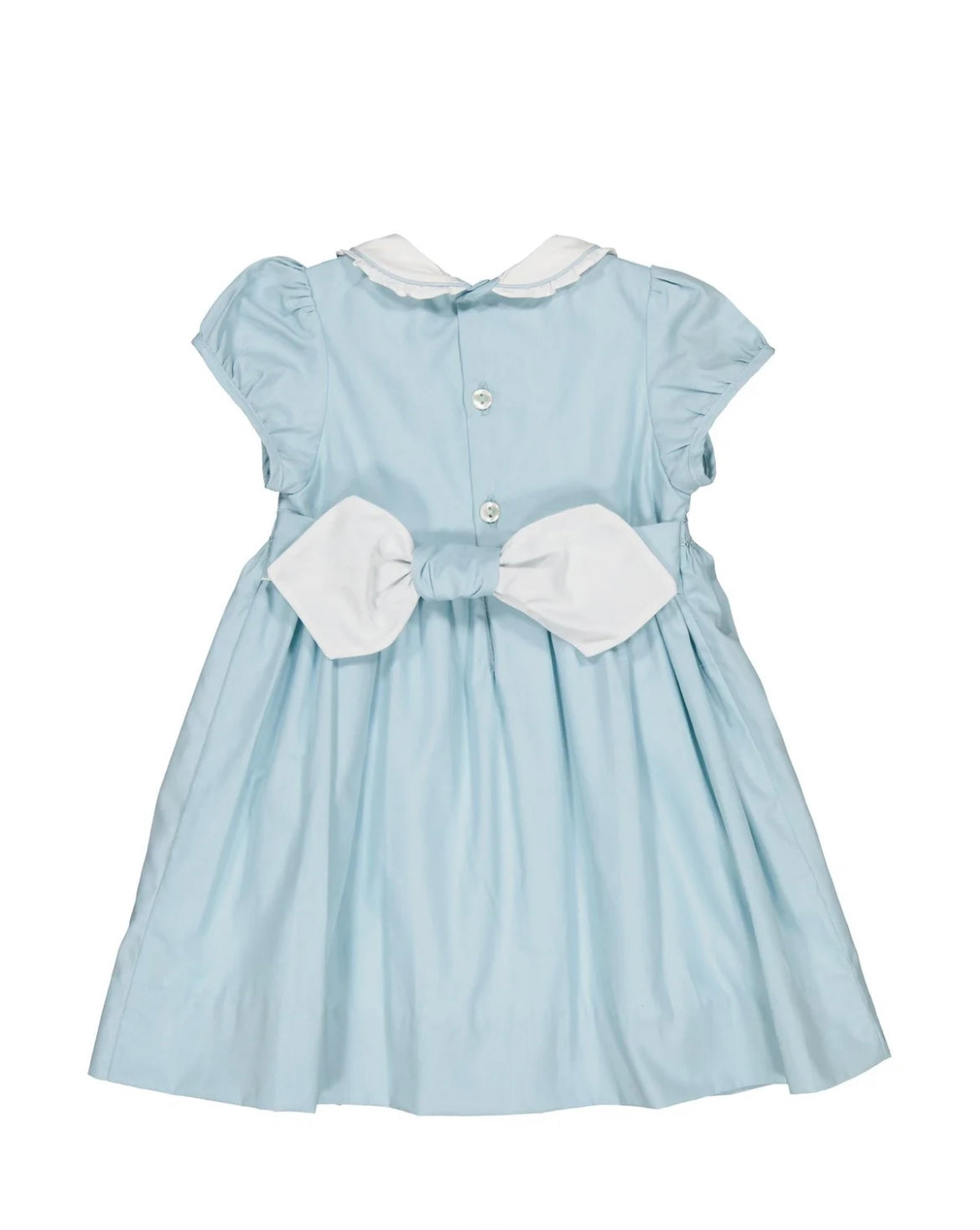 Kidiwi girls ‘sybelle’ blue poplin smocked dress