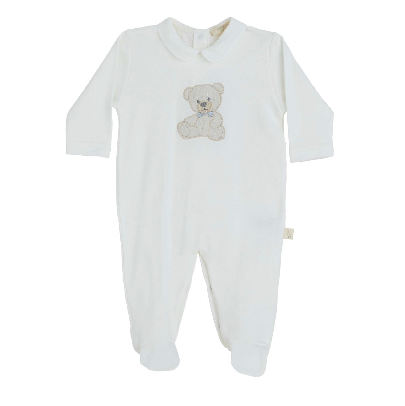 Baby Gi ivory teddy bear cotton babygrow